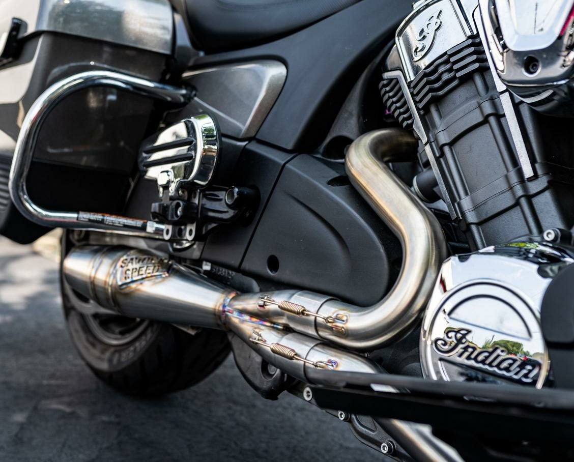 バイク インディアンに装着してたマフラー SAWICKI SPEED インディアンマフラー バイク |バイクパーツ専門店