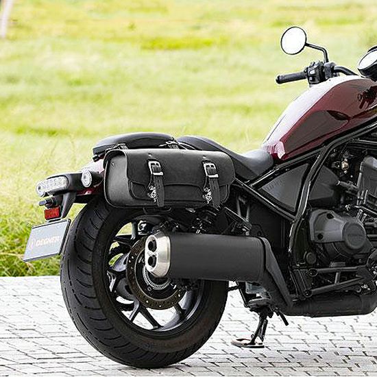 DEGNER マフラーサイド用 レザーサドルバッグ 6L(ブラック) | バイク