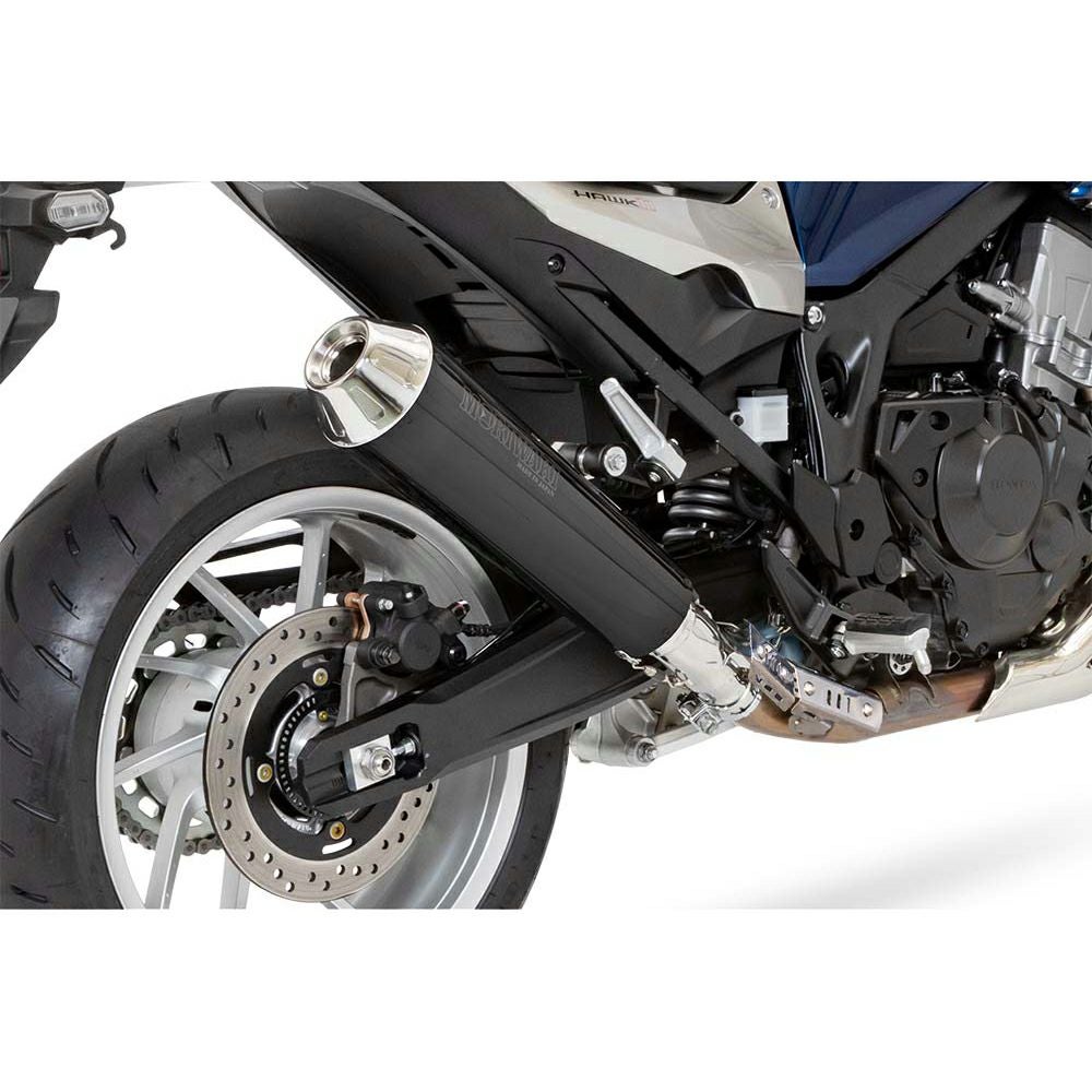 mowl プラスチックM ホンダ HAWK11 NEO CLASSIC スリップオンマフラー JMCA(ブラックパール