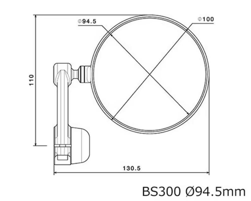 rizoma 汎用バーエンドミラー「Spy ARM」Ø94.5mm リゾマ | バイク