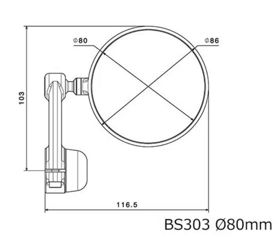 rizoma 汎用バーエンドミラー「Spy ARM」 Ø80mm リゾマ | バイク