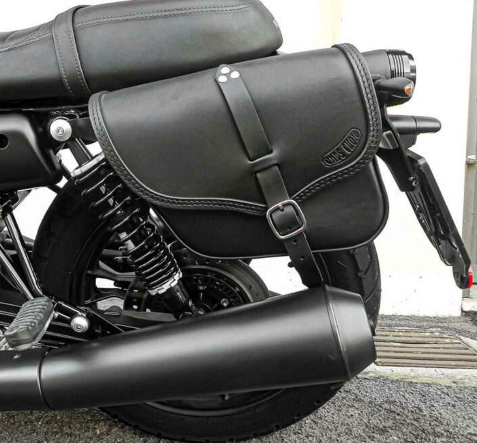 MOTOGUZZI V7ストーン/スペシャル Ace Stone レザー サイドバッグ 左側