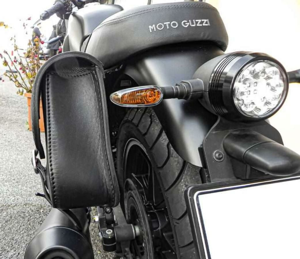 MOTOGUZZI V7ストーン/スペシャル Ace Stone レザー サイドバッグ 左側