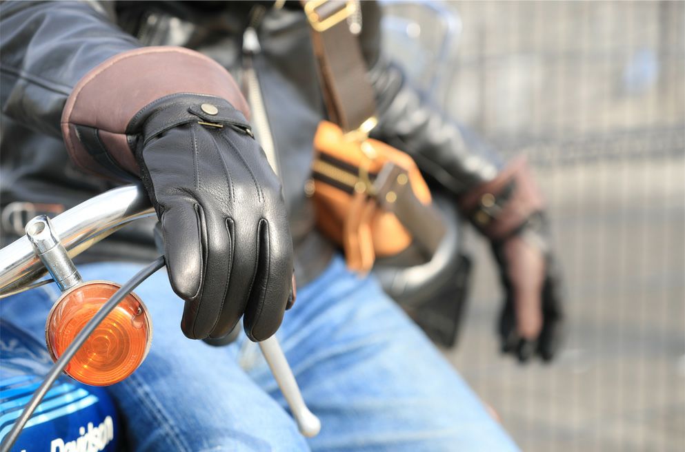 GMG ガントレット グローブ セミロング ブラック＆ブラウン_4