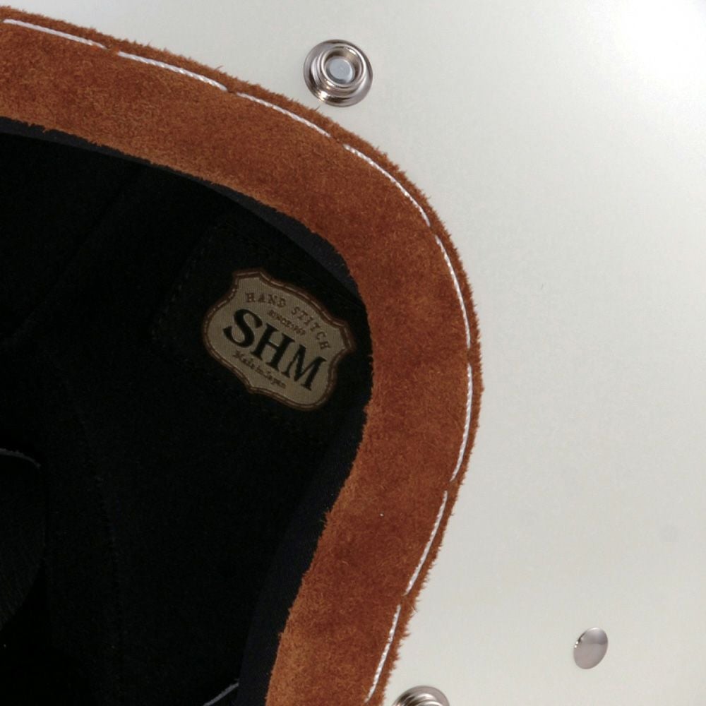 SHM HAND STITCH ジェットヘルメット セミグロスアイボリー/ブリック
