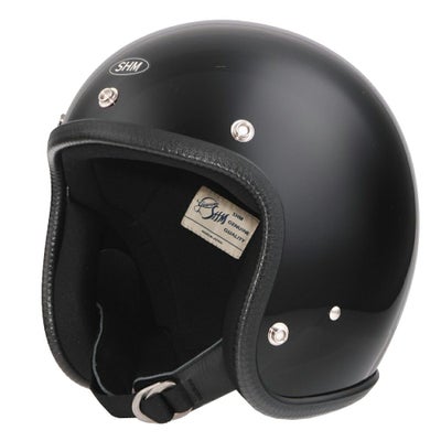 SHM Genuine ジェットヘルメット マットブラック | バイクカスタム 