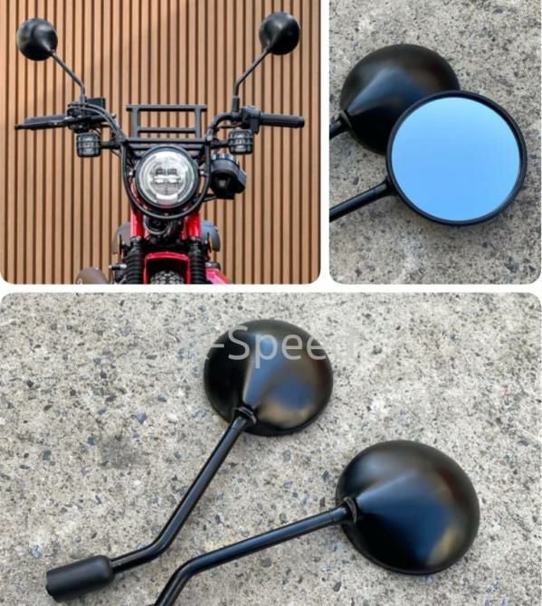 スーパーカブ C125/ハンターカブ CT125 ラウンドブルーミラー ブラック