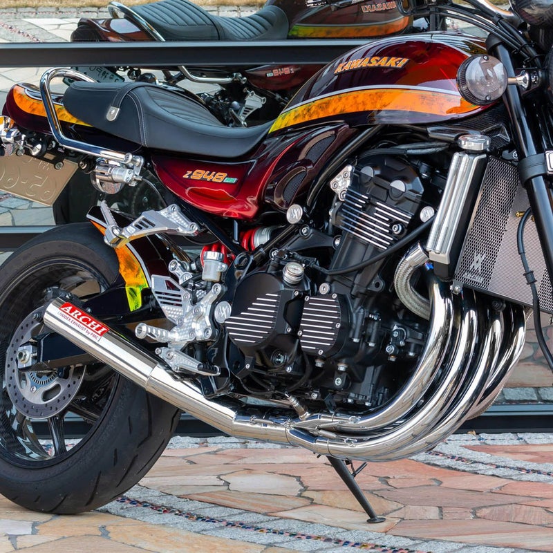 カワサキ Z900RS/CAFE 427ショート管 6ピース集合マフラー (JMCA) クローム ARCHI_1