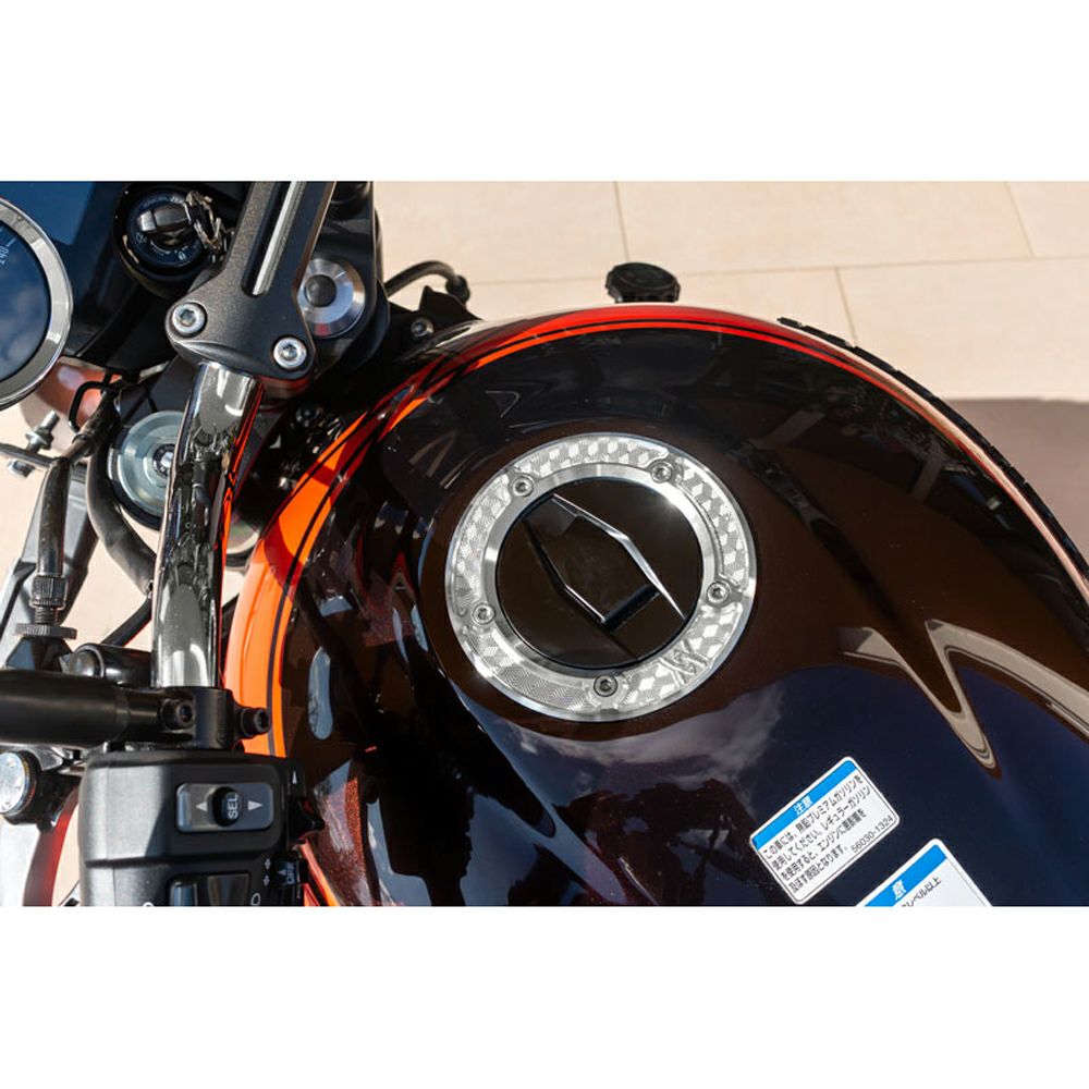 カワサキ Z900RS/CAFE ビレットハニカム タンクキャップリング (ブラック) ARCHI_2