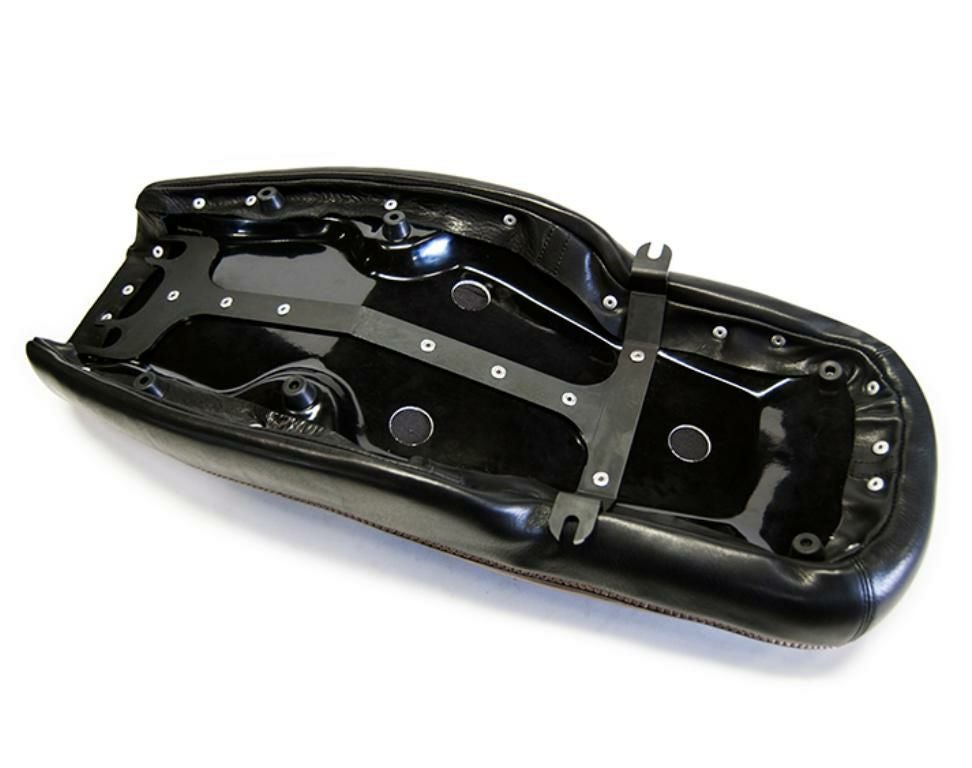 sr400ソロシート 本革 タン goods製ブラケット付き ヤマハ SR400/500 本革シート MR-SM016B ブラウン×ブラック モーター