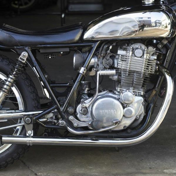 SR400 マフラー ヤマハ SR400/500 オールドスタイル手曲げマフラー クローム モーター