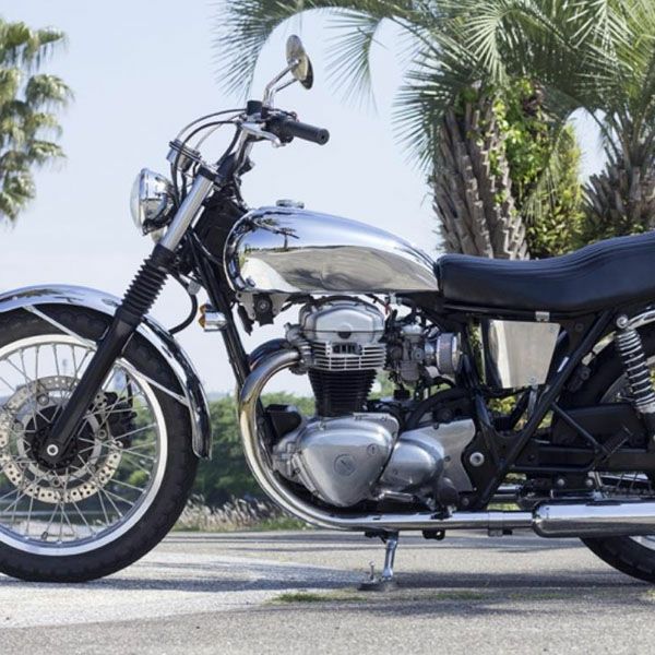 Kawasaki w650 タンク レッド/シルバー 極上 カワサキ W650/400 ボンネビルタンクキット クローム モーターロック