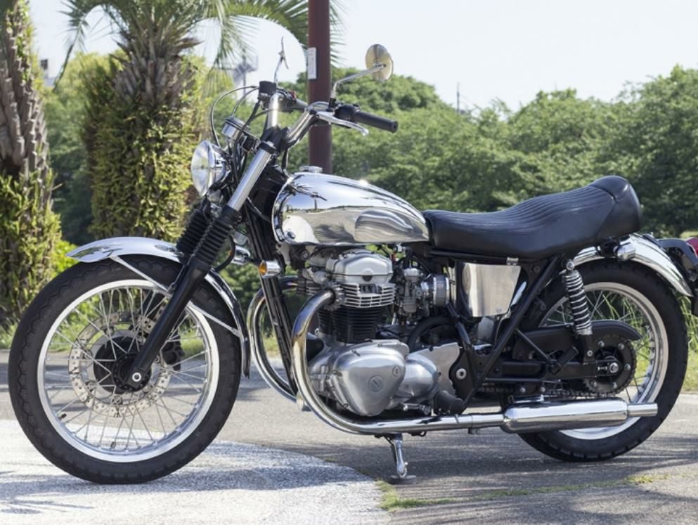 カワサキ W650/400 ボンネビルタンクキット クローム モーターロック
