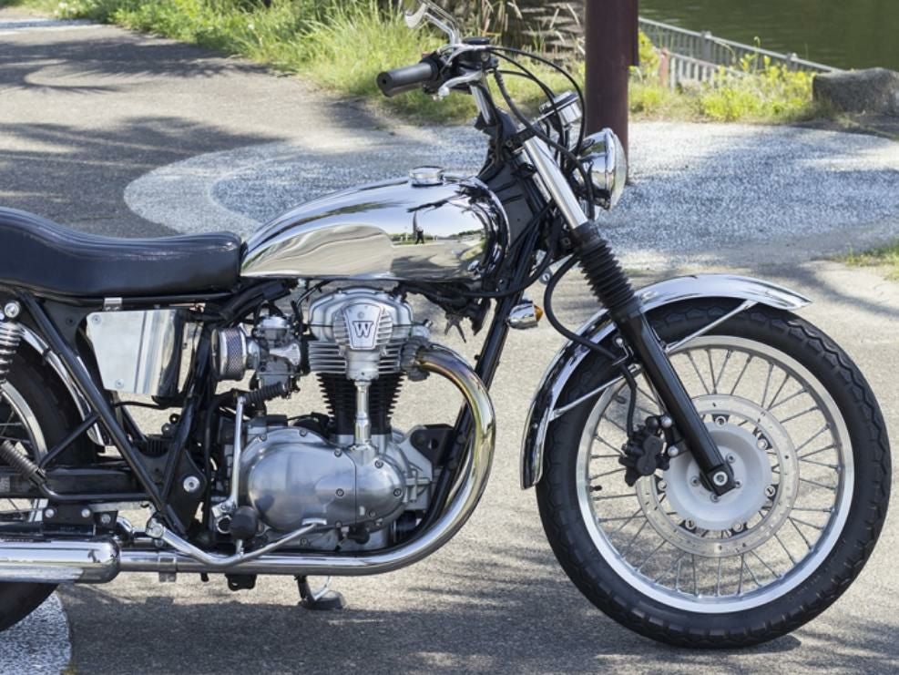 カワサキ W650/400 ボンネビルタンクキット クローム モーターロック