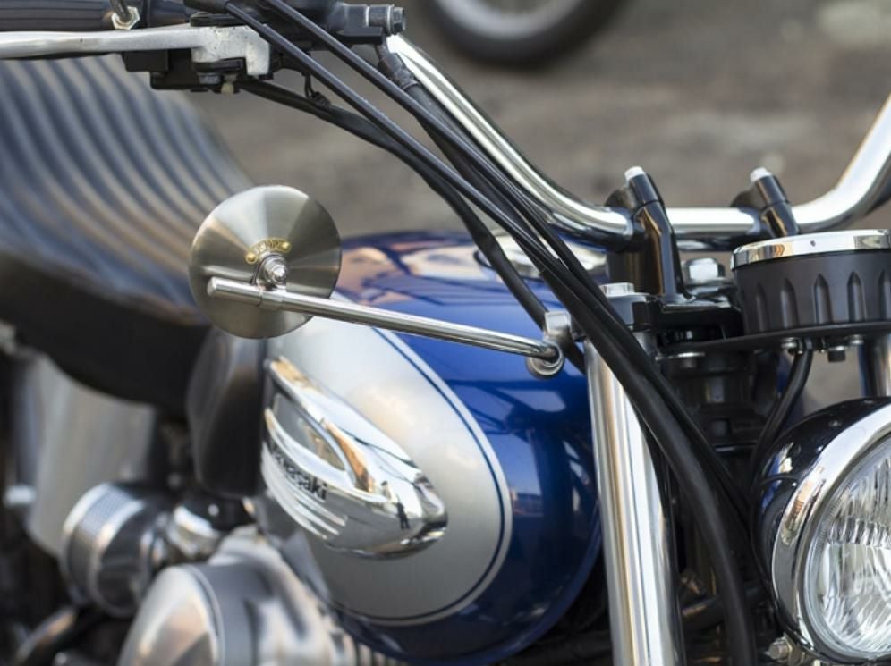 カワサキ W650/400 新型ニールックミラーブラケット モーターロック