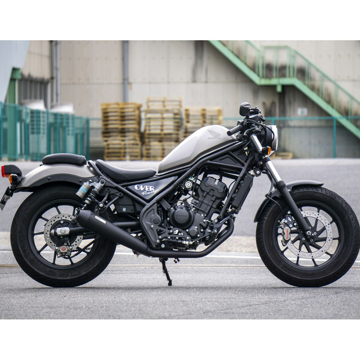 ホンダ レブル250/S SSメガホン フルエキゾーストマフラー (ブラック
