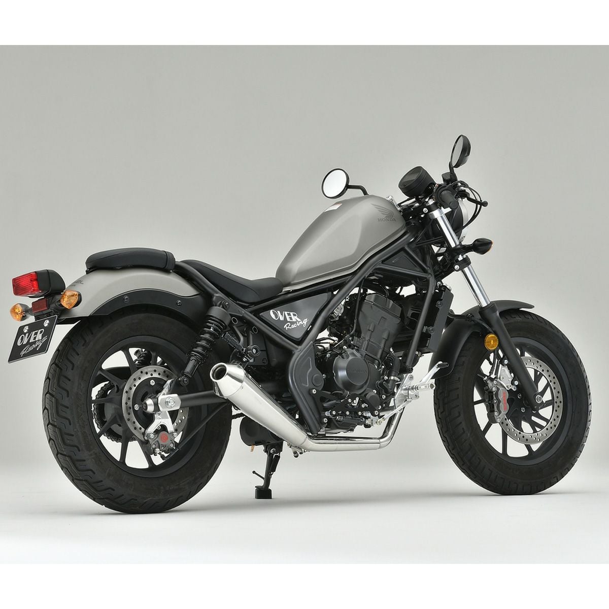 値段交渉受付ます　OVER Racing マフラーSS ホンダ レブル250用 ホンダ レブル250/S SSメガホン フルエキゾーストマフラー (クローム