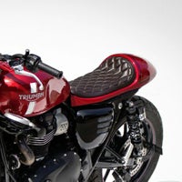 トライアンフ T120 T100 スラクストン スピードツイン900/ストリートツイン/カップ シングルシート ブラウン オメガレーサー_1