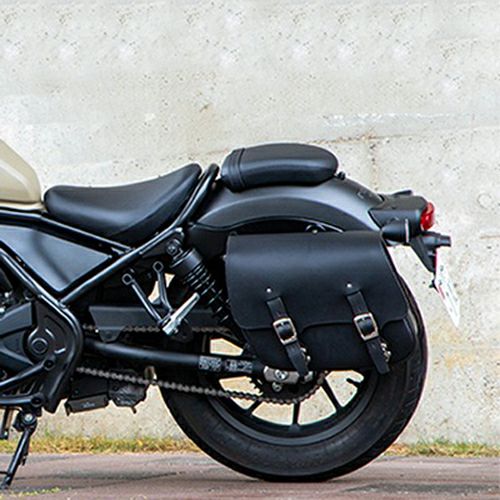 レブル 250/500 ハングステー付 左側レザーサドルバッグ (ブラック