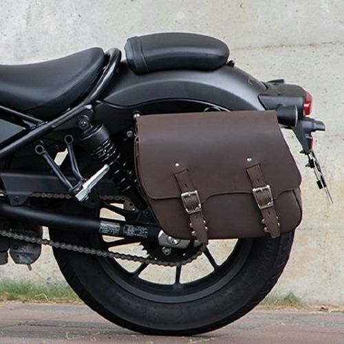 レブル 250/500 ハングステー付 左側レザーサドルバッグ (ダーク