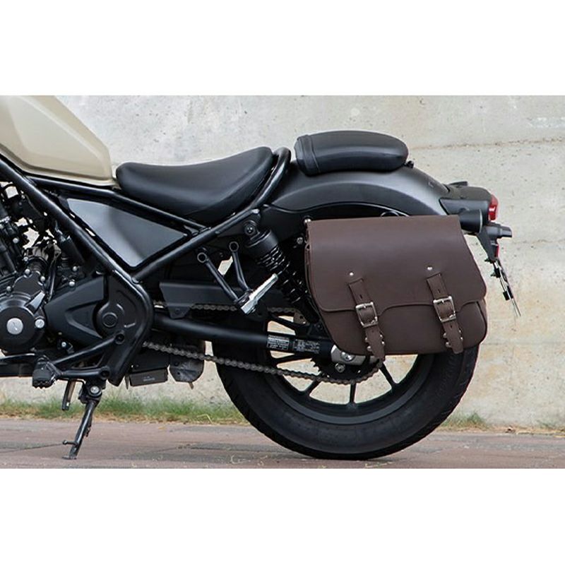 レブル 250/500 ハングステー付 左側レザーサドルバッグ (ダーク 