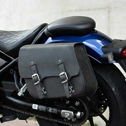 レブル 250/500 専用ステー付 左側レザーサドルバッグ (ビンテージ