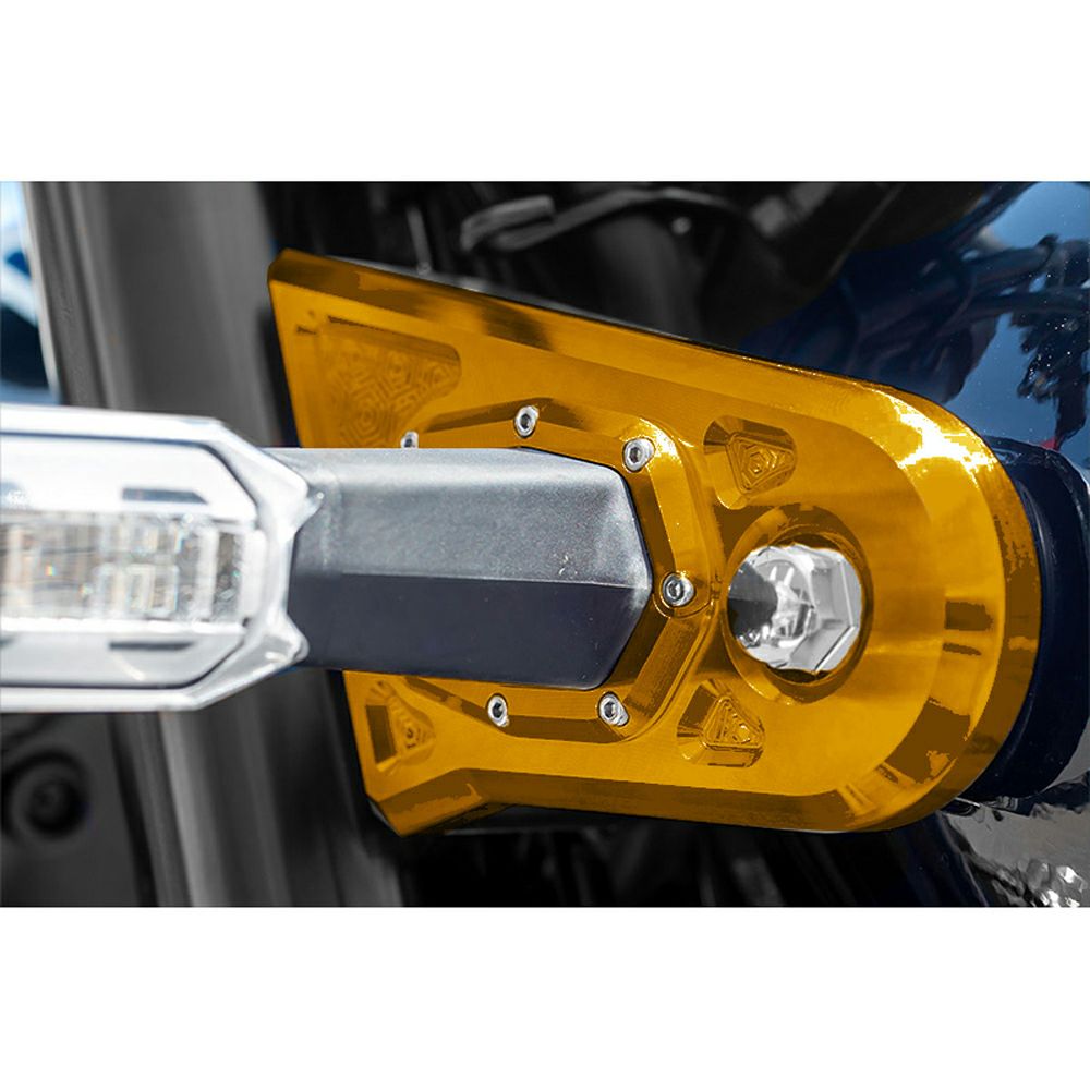 Z900RS/CAFE/SE ビレットハニカム・ヘッドライトステーカバー (ゴールド) アーキ_1