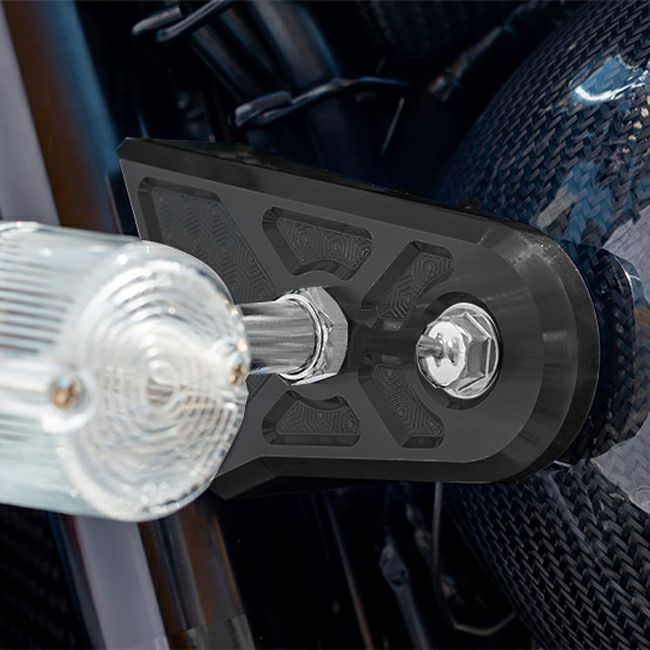 Z900RS/CAFE/SE ビレットハニカム・ヘッドライトステーカバー 汎用ウィンカー対応 (ブラック) アーキ_1