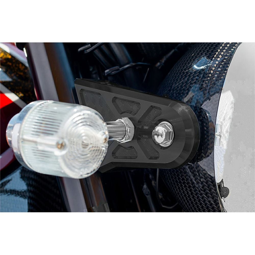 Z900RS/CAFE/SE ビレットハニカム・ヘッドライトステーカバー 汎用ウィンカー対応 (ブラック) アーキ_3