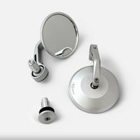 T100 T120 スピードツイン1200 スピードツイン900/ストリートツイン/カップ等 Eマーク付き バーエンドミラー シルバー TEC_1