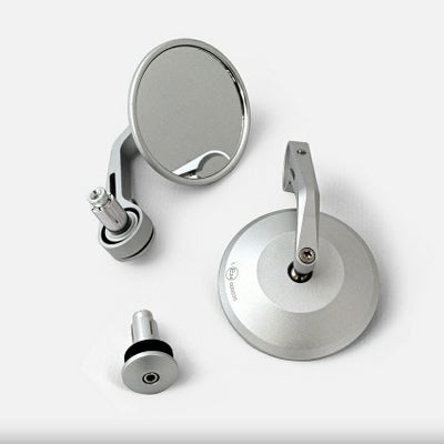 T100 T120 スピードツイン1200 スピードツイン900/ストリートツイン/カップ等 Eマーク付き バーエンドミラー シルバー TEC_1
