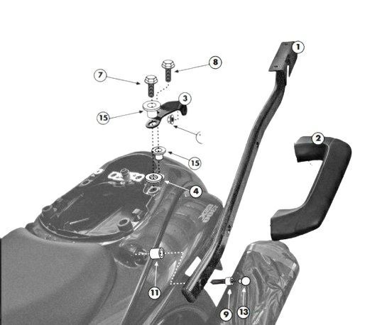 ハヤブサ 隼 GSX1300R 08-16 MONOKEY/MONOLOCK対応トップケース用 リア