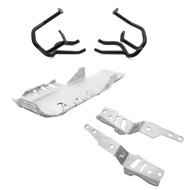 水冷 R1200GS Adventure クラッシュバー＆スキッドプレート・システム ブラック/シルバー AltRider_1