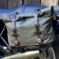 PODEROSA Bariloche クイックリリース・サドルバッグ 25L (グリーン/ブラウンレザー)_1