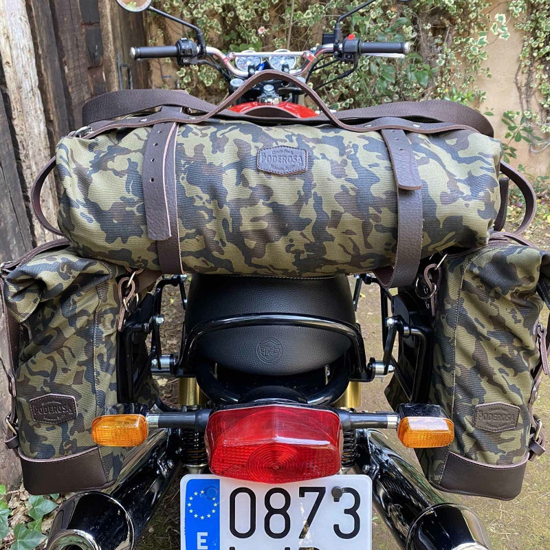 PODEROSA Shiraz ダッフルバッグ 30L (カモ/ブラウンレザー)_1