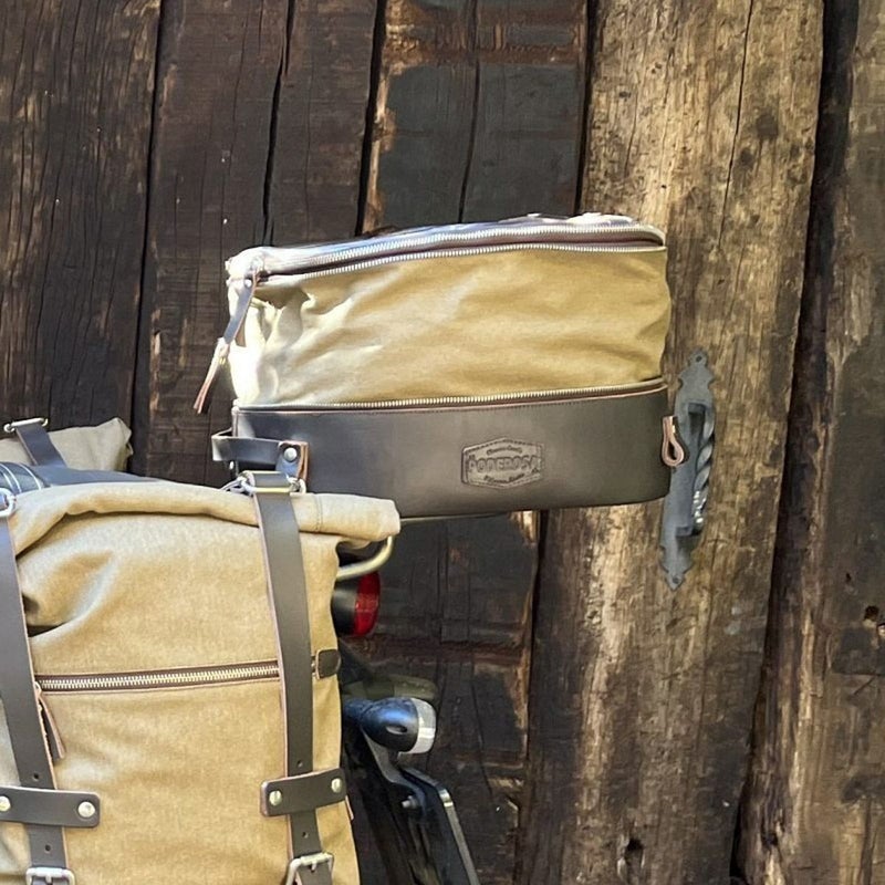 PODEROSA FEZ クイックリリース・テールバッグ 19L (ベージュ/ブラウンレザー)_1