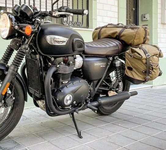 トライアンフ 水冷 T100 T120 サドルバッグ ステー サテンブラック