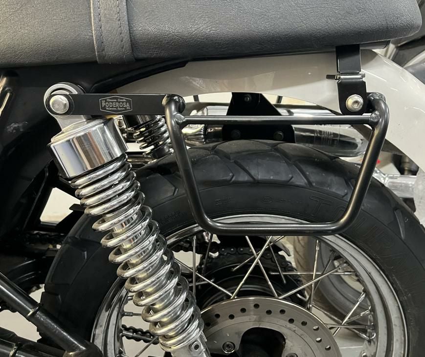 トライアンフ 空冷 スクランブラー サドルバッグ ステー サテンブラック 左右セット La Poderosa_5