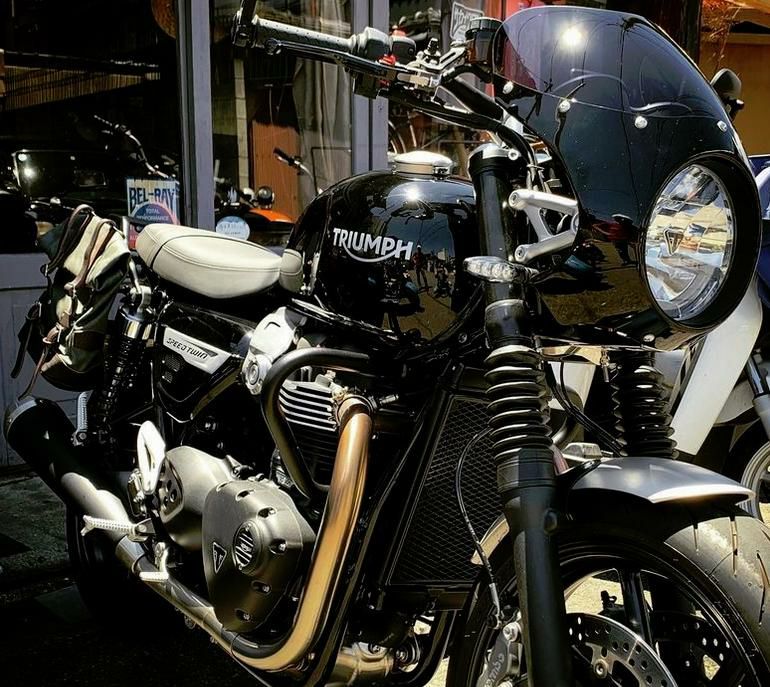 トライアンフ 水冷 スラクストン サドルバッグステー 左右 サテン