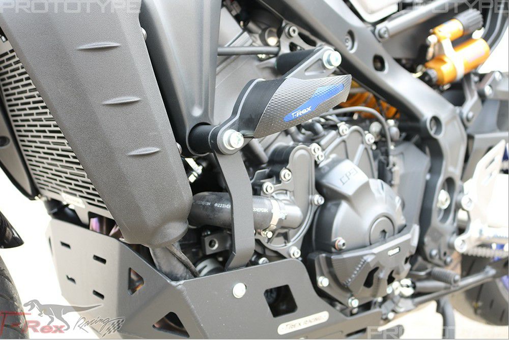XSR900/MT-09/Tracer900GT フレームスライダー ブルー T-Rex Racing