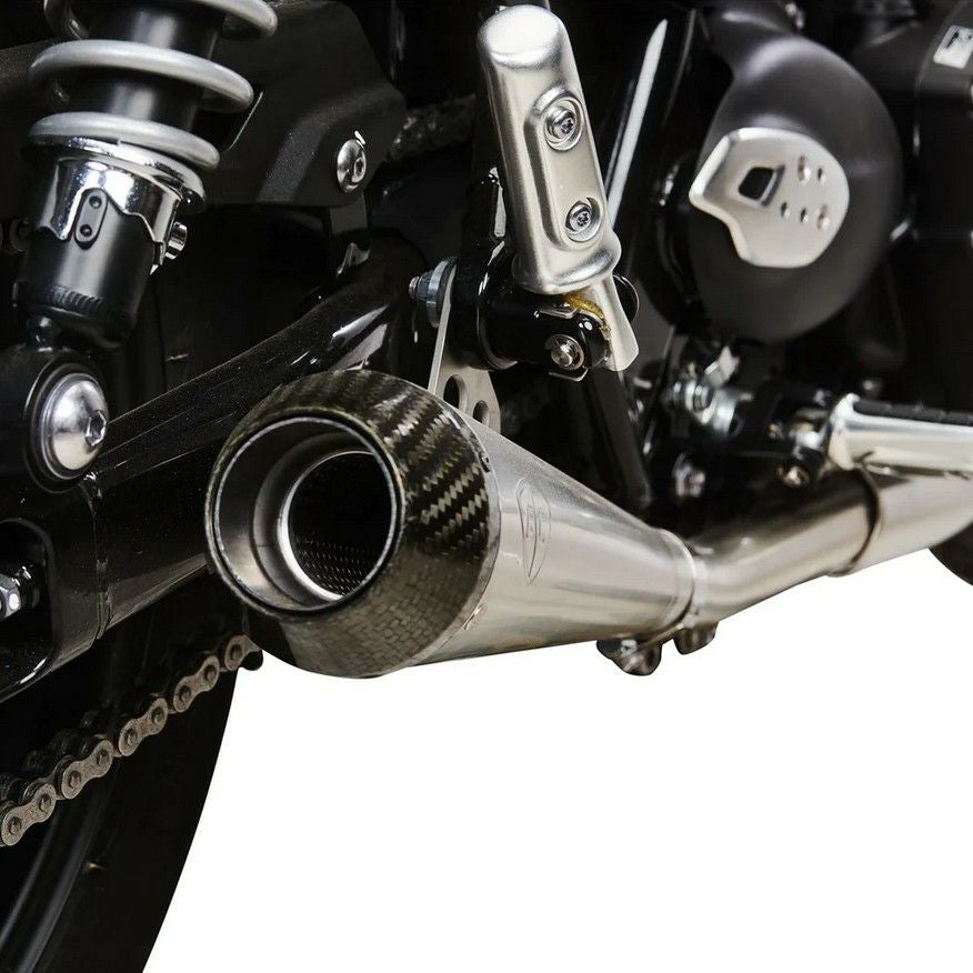 空冷 ボンネビル/T100 スリップオンマフラー プレデター カーボン