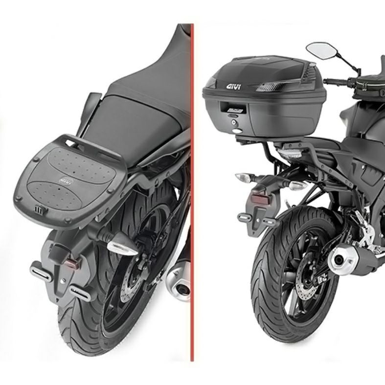 YAMAHA MT25 MT3用リヤキャリアGIVI BOXセット GIVI（ジビ） GIVI 2115FZ キャリア モノラック（MONORACK）トップ