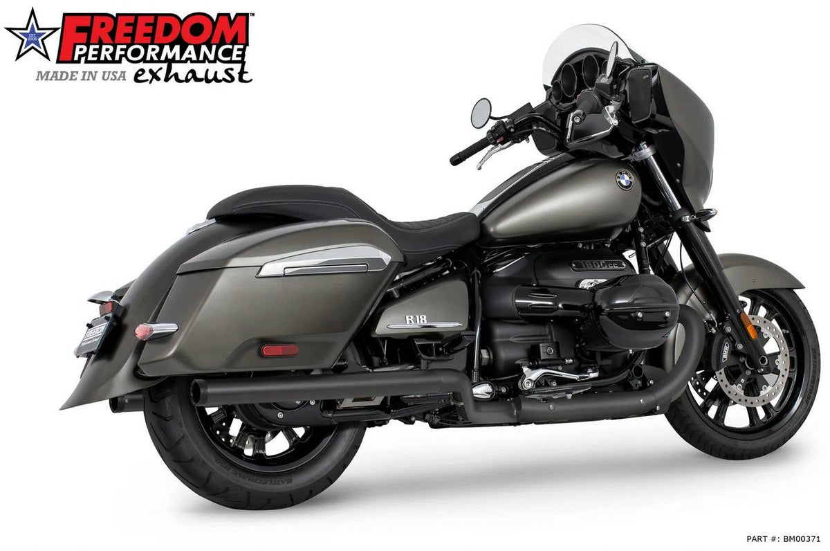 BMW R18B バガー/R18 トランスコンチネンタル 22- スリップオンマフラー  2.5インチ径 ストレートカット ブラック フリーダムパフォーマンス_2