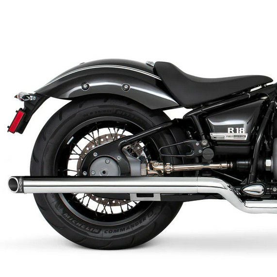 BMW R18 20- スリップオンマフラー 2.5インチ径 36インチ長 クローム スラッシュカット フリーダムパフォーマンス_1