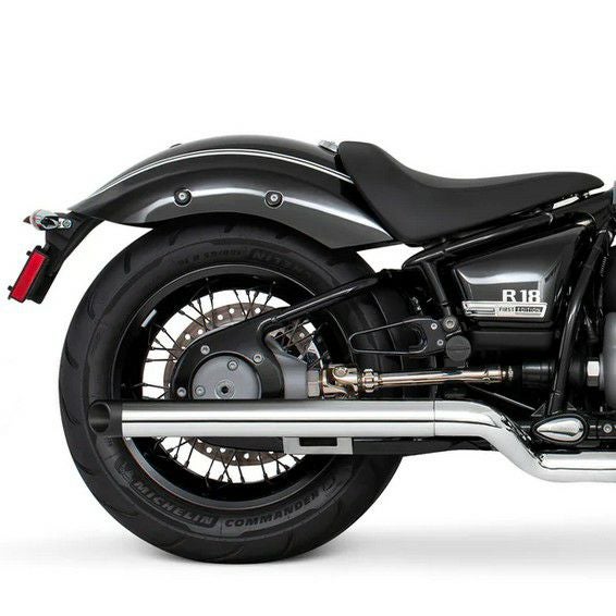 BMW R18 20- スリップオンマフラー 2.5インチ径 33インチ長 クローム スラッシュカット フリーダムパフォーマンス_1