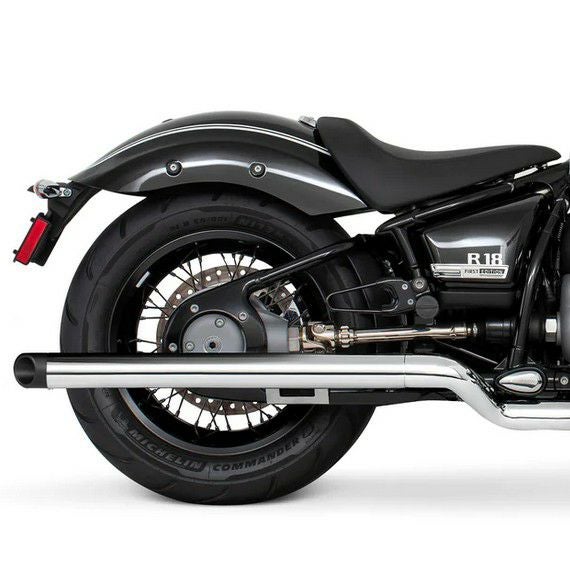 BMW R18 20- スリップオンマフラー 2.5インチ径 36インチ長 クローム スラッシュカット フリーダムパフォーマンス_1