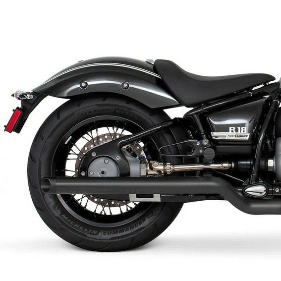 BMW R18 20- スリップオンマフラー 2.5インチ径 33インチ長 ブラック スラッシュカット フリーダムパフォーマンス_1