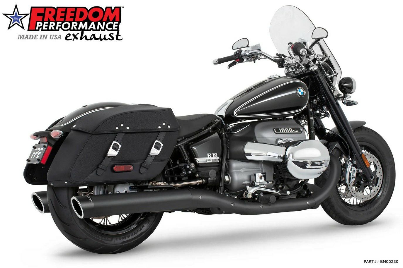 BMW R18 クラシック 21- スリップオンマフラー 4インチ径 ブラック