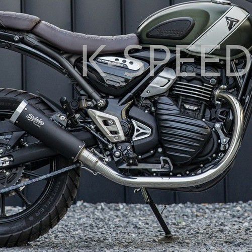 トライアンフ スクランブラー400X/スピード400 フルエキゾーストマフラー シルバー/ブラック K-SPEED_1