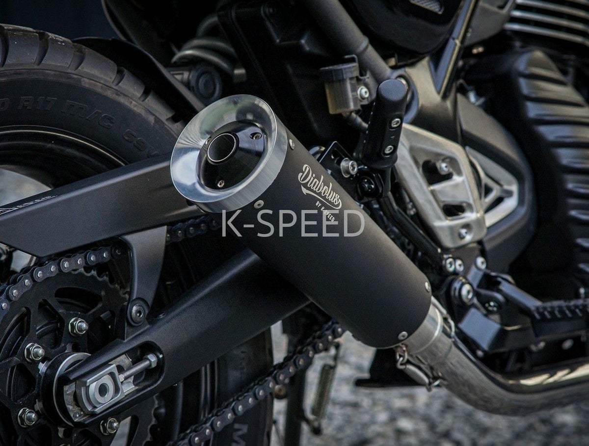 トライアンフ スクランブラー400X/スピード400 フルエキゾーストマフラー シルバー/ブラック K-SPEED_4